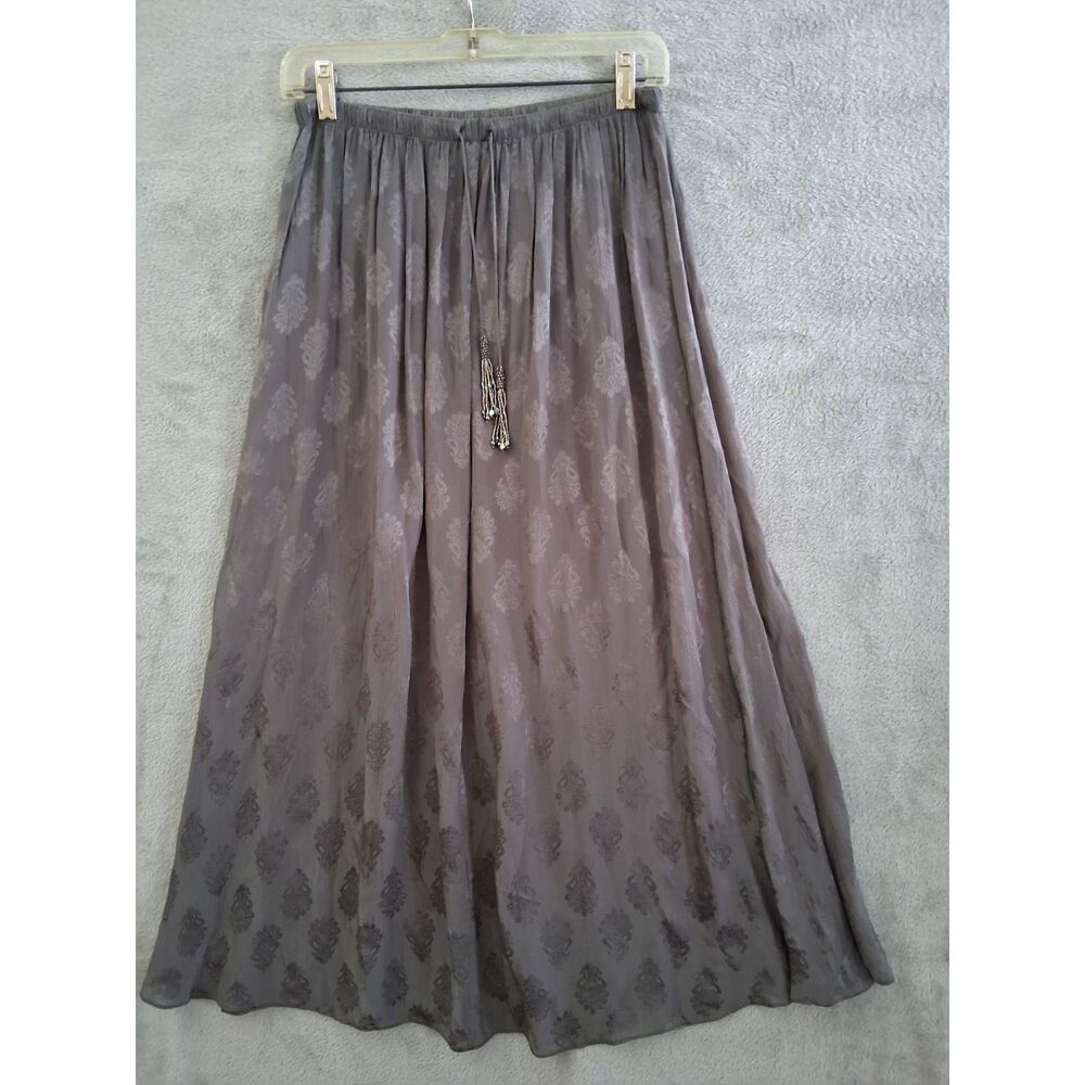 Zara Jacquard Maxi Long XS Skirt‎ Hippie Peasant Ethereal Flowy Boho Gray New